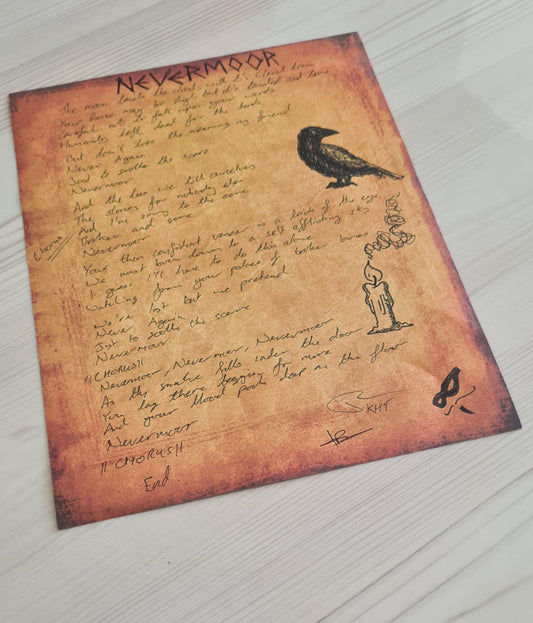Signed Hand Written Lyric Sheets KHT: II [CROWDFUND ITEM]